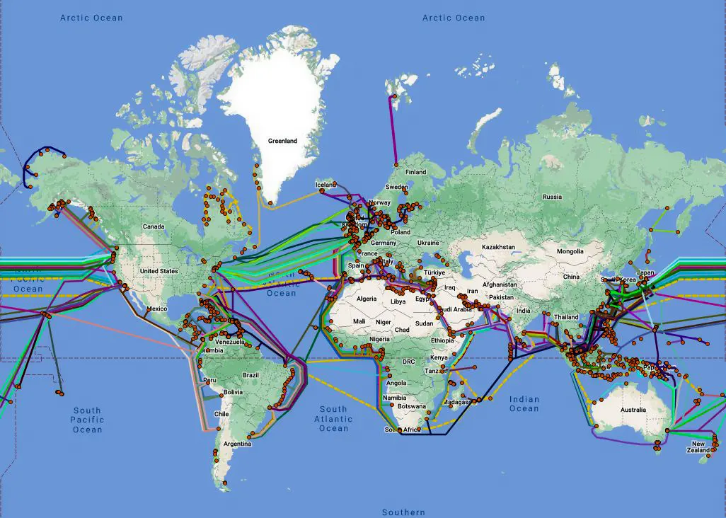 Submarine cable map